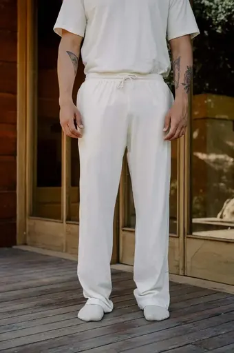 HARVEST & MILL Men's Organic Straight Leg Lounge Pants Natural