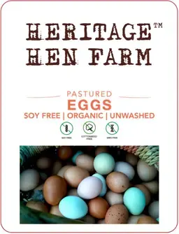 Heritage Hen Pasture Raised Organic Eggs
