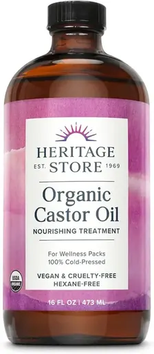 Heritage Store Castor Oil Glass Bottle