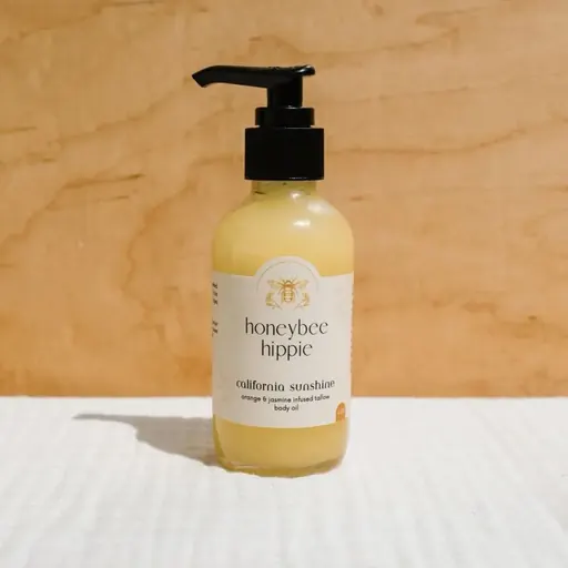 Honeybee Hippie California Sunshine Orange & Jasmine Infused Tallow Body Oil