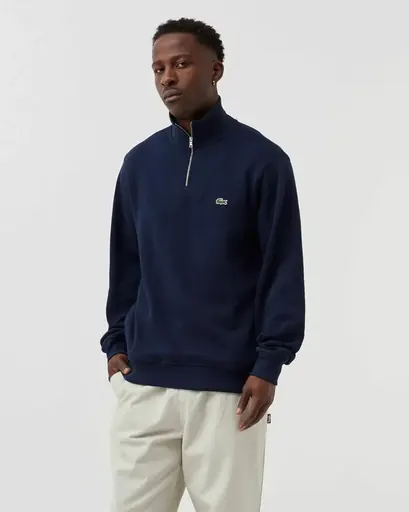 Lacoste Quarter-Zip Sweater Blue