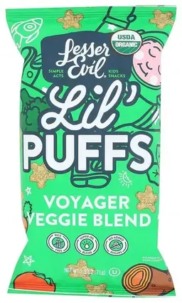 LesserEvil Organic Lil Puffs Veggie Blend