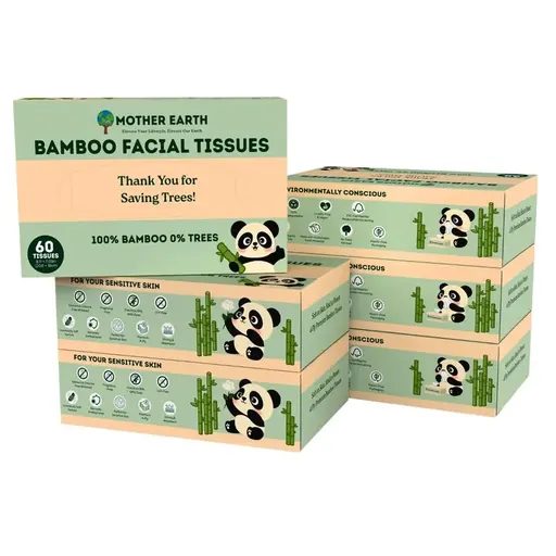 MOTHER EARTH 100% Bamboo Facial Tissues Unscented