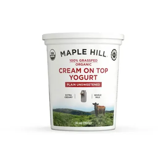 Maple Hill 100% Grassfed Organic Cream on Top Yogurt Plain Unsweetened