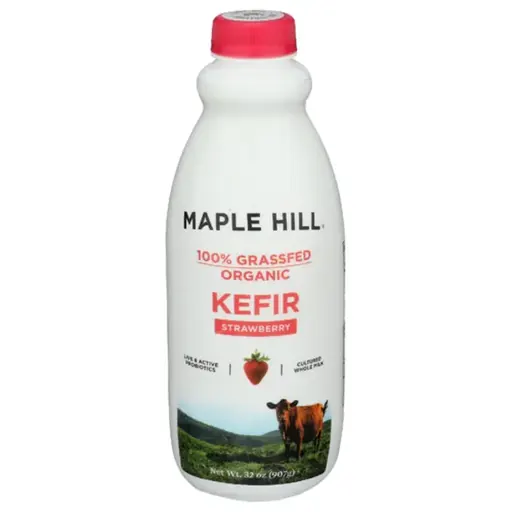 Maple Hill Creamery Strawberry kefir cultured whole milk, strawberry