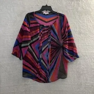 Marks and Spencer Per Una Multi Coloured Cap Sleeved Long Tunic