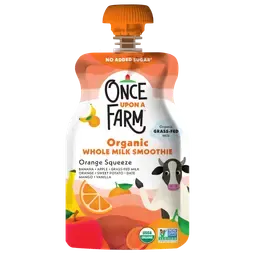 Once Upon a Farm Organic Whole Milk Smoothie Orange Squeeze