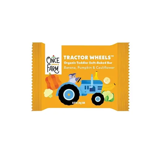 Once Upon a Farm Tractor Wheels Organic Toddler Soft-Baked Bar Banana, Pumpkin & Cauliflower