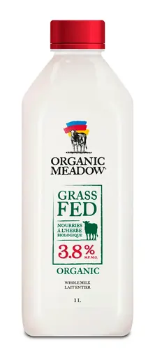 Organic Meadow Grass Fed 3.8% Organic Whole Milk plastic bottle
