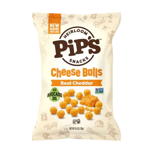 Pips Snacks Cheese Balls Real Cheddar