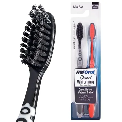 RM Oral Plant-Based Charcoal Bristles 2 Toothbrushes