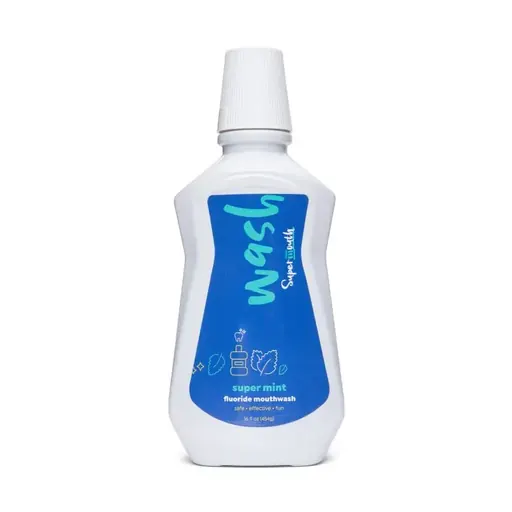 SuperMouth Wash Super Mint plastic bottle