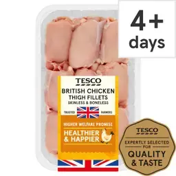 Tesco Organic British Chicken Thigh Fillets