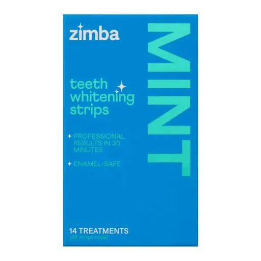 Zimba Teeth Whitening Strips Enamel Safe Vegan Teeth Whitener Mint