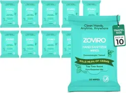 Zoviro Hand Sanitizer Wipes Tea Tree Scent