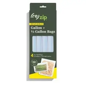 (re)zip Reusable Leakproof Refrigerator & Freezer Bags 4-pc