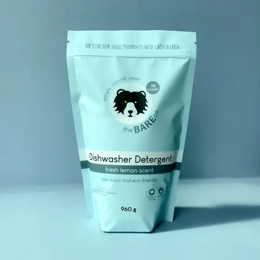 the BARE Co Dishwasher Detergent fresh lemon scent