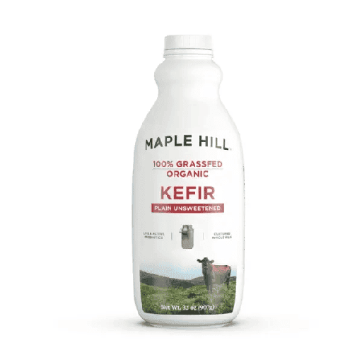 Maple Hill 100% Grassfed Organic Kefir Plain Unsweetened plastic bottle