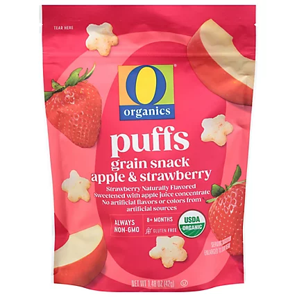 O Organics Puffs Apple Strawberry