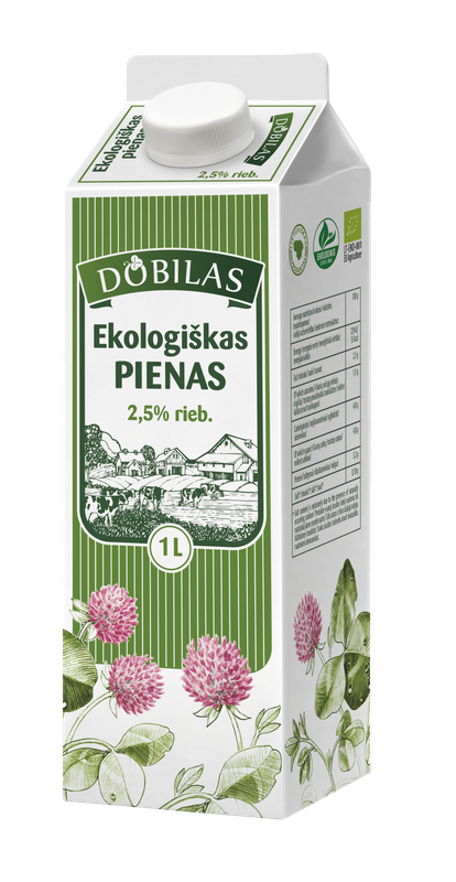 Dobilas Ekologiskas Pienas 2.5% carton