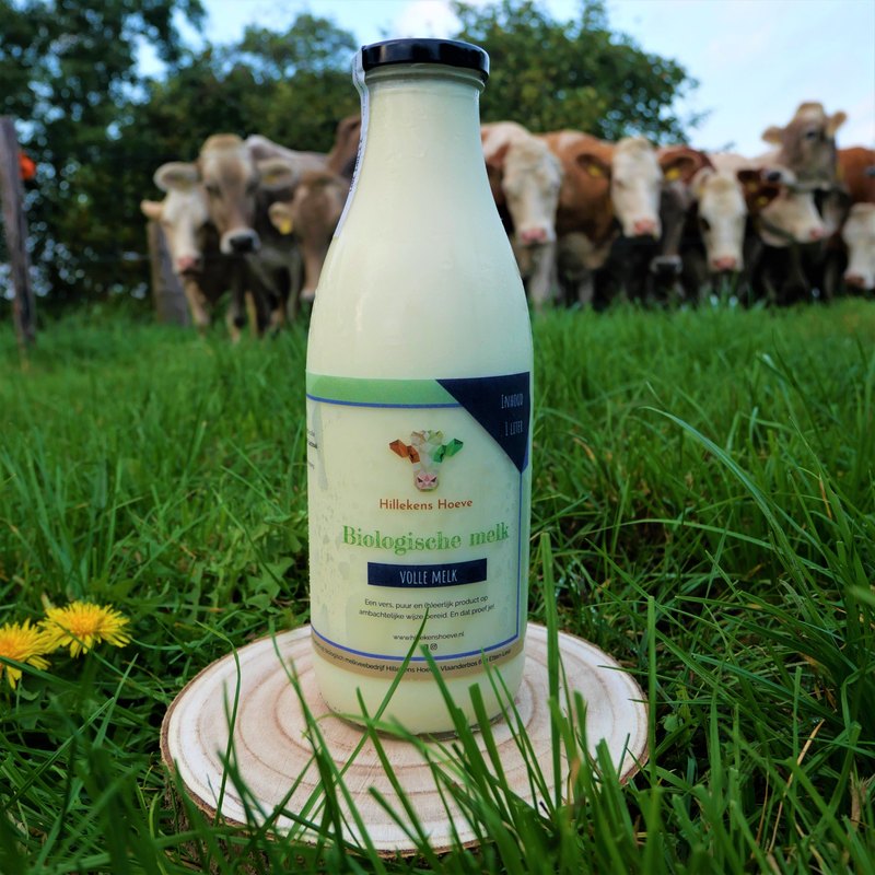 Hillekens Hoeve Biologische melk Volle melk glass bottle